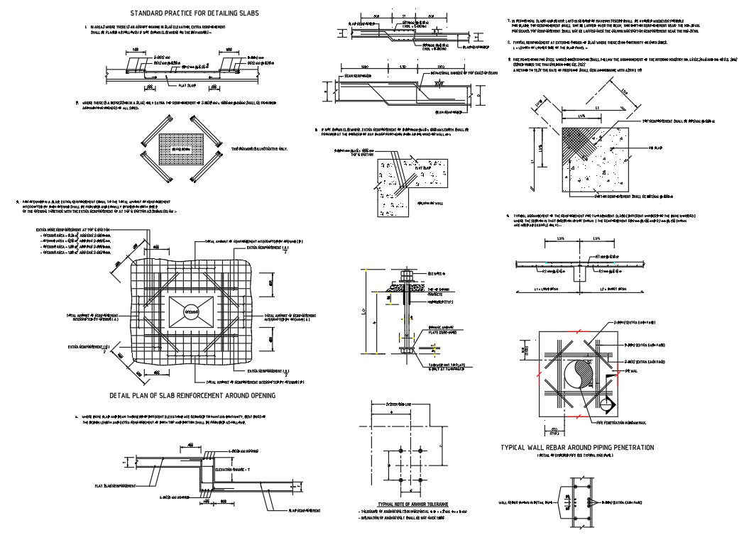Manhole Slab Reinforcement Around Opening CAD Drawing DWG File