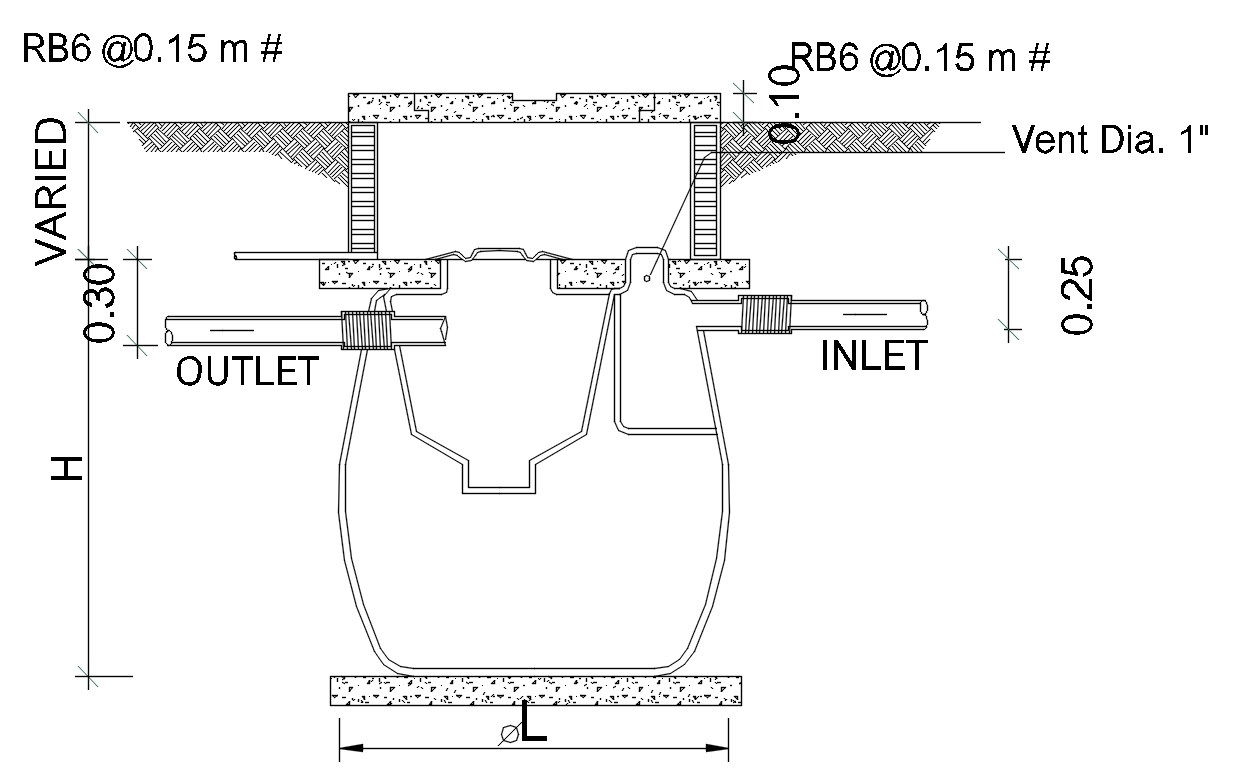 Manhole structure design in AutoCAD 2D drawing, CAD file, dwg file