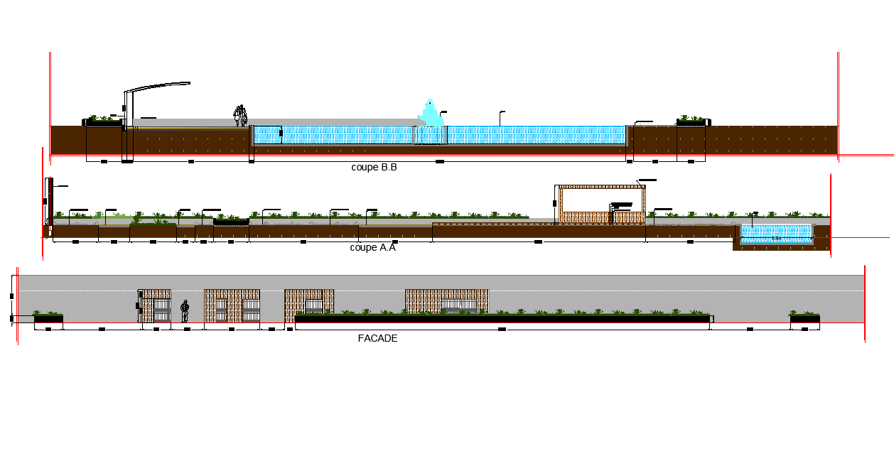 Mansion ranch elevation and section plan detail dwg file