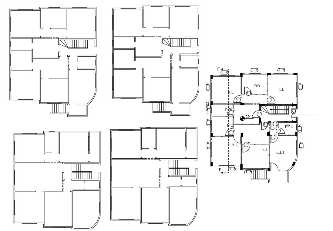 Many Plans Of Residential Building Design AutoCAD File