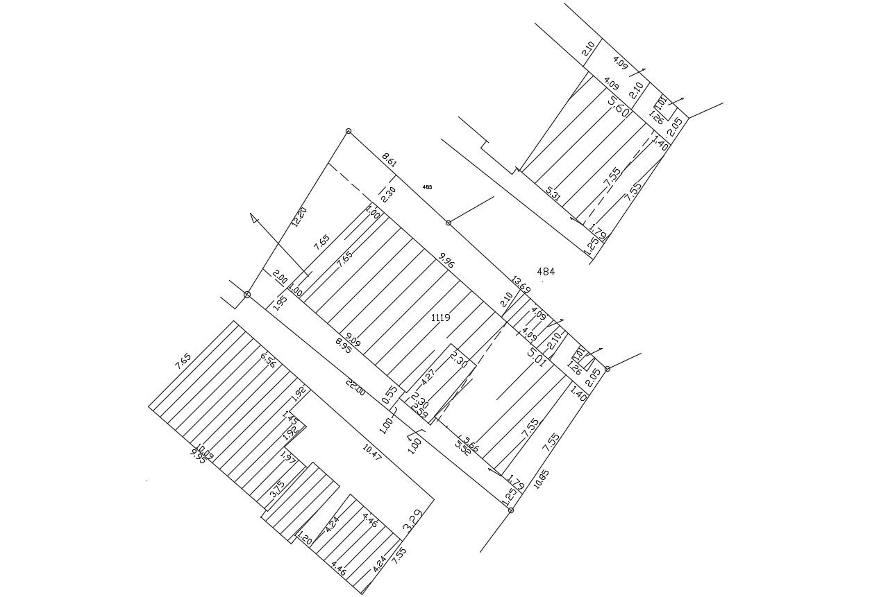 Many Site Plan With Survey Demarcation Architecture Drawing