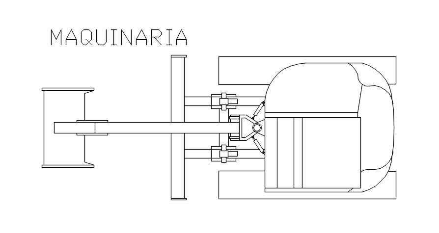 Maquinaria Block detail in AutoCAD, dwg file.