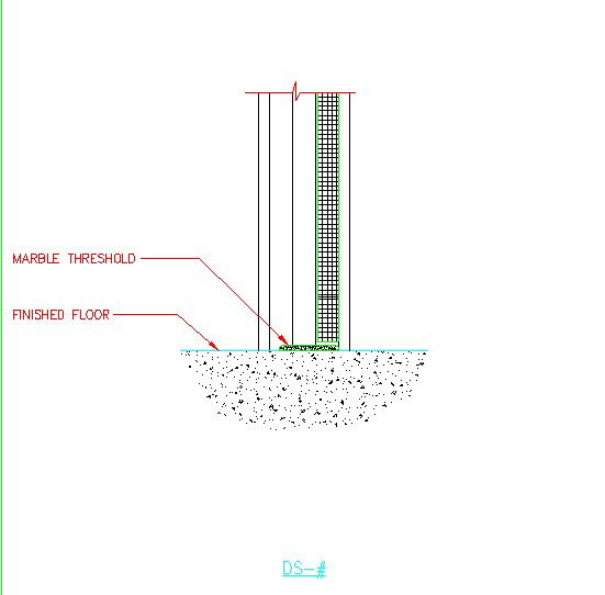 Marble Threshold Floor Detail CAD Drawing