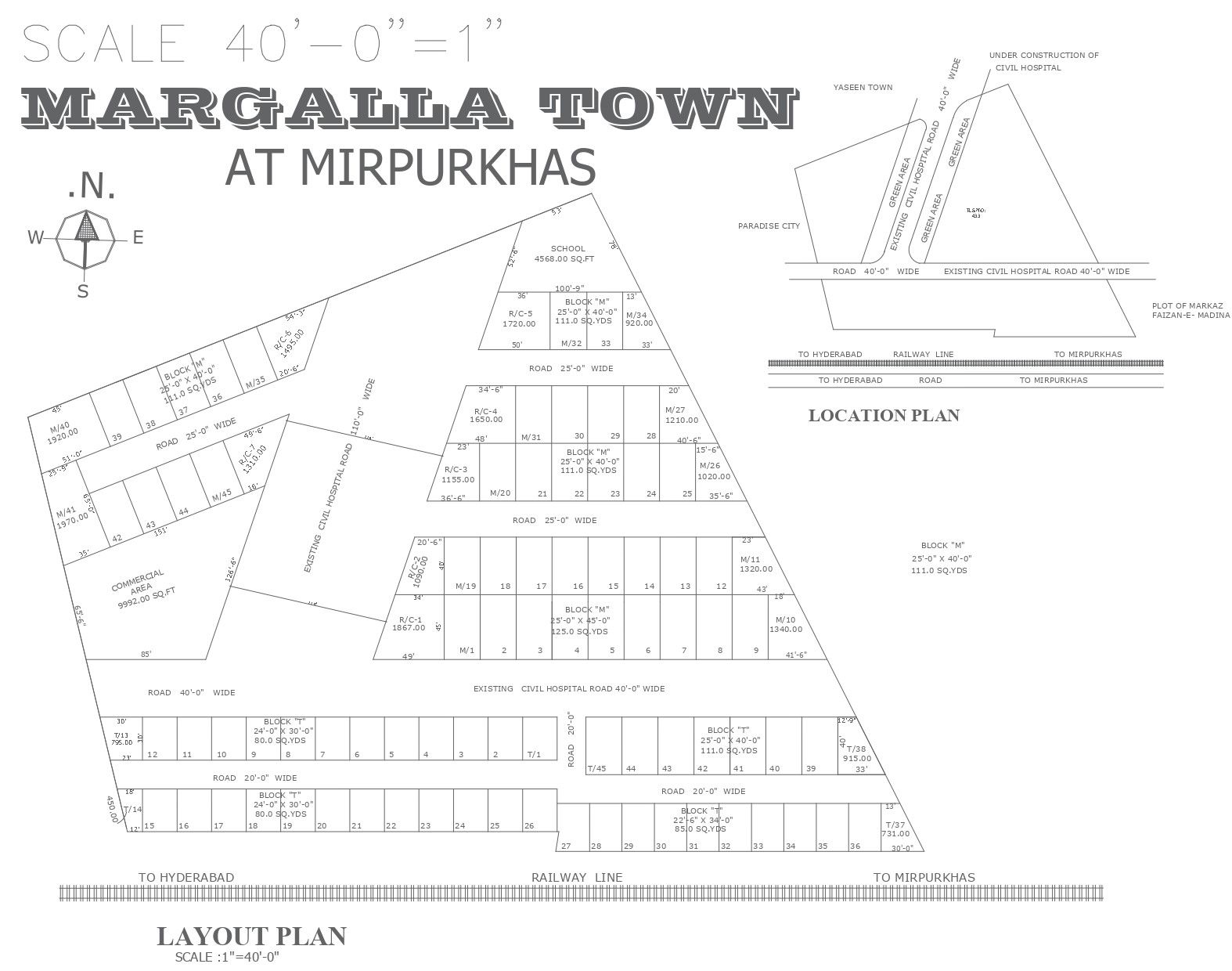 Margalla town at mirpurkhas design detail dwg autocad drawing .