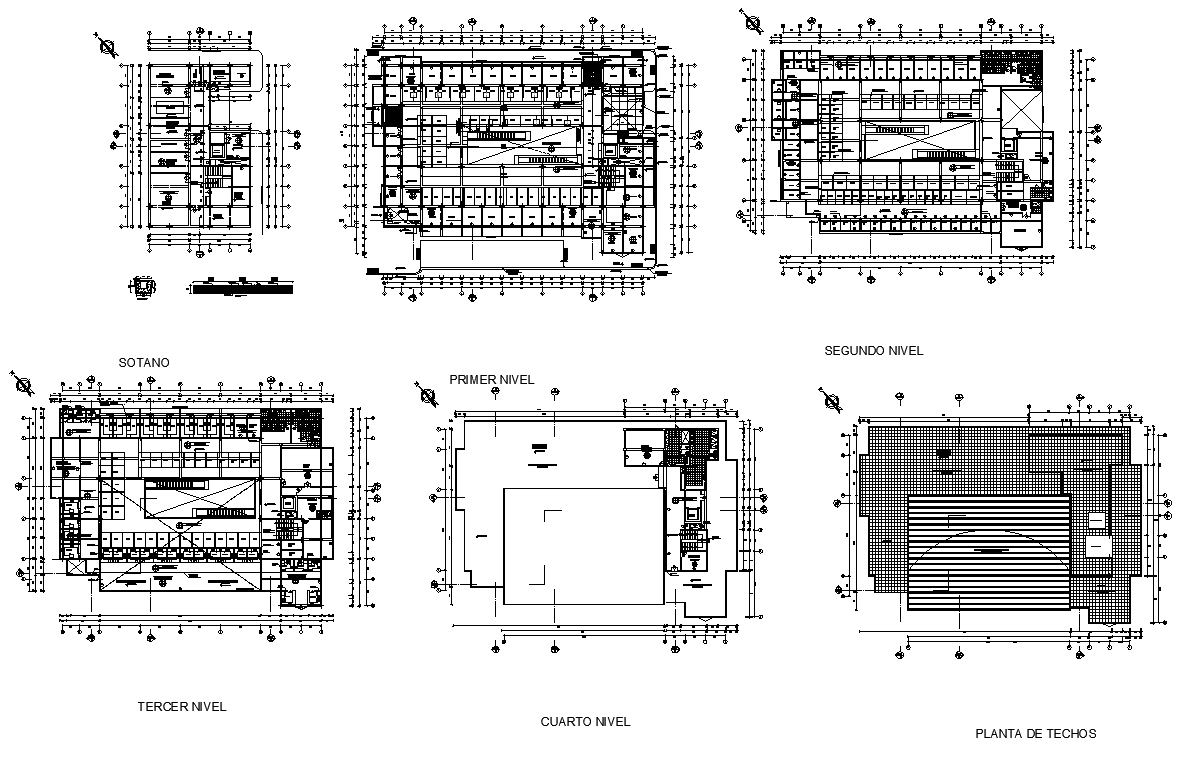 Market business structure building detail plan 2d view layout autocad file