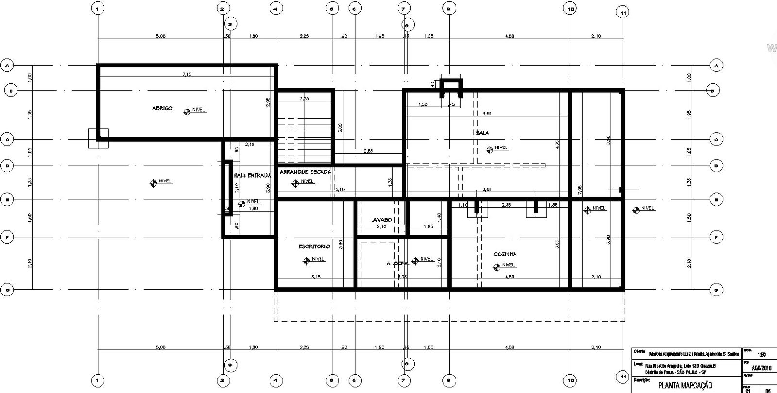 Marking plan of residential house
