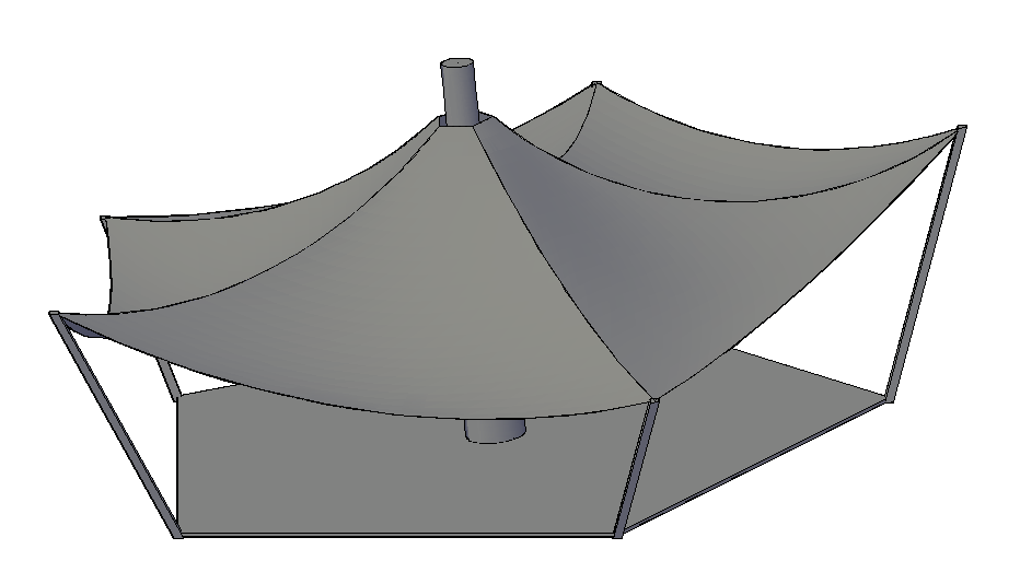 Marquee tent details in 3d