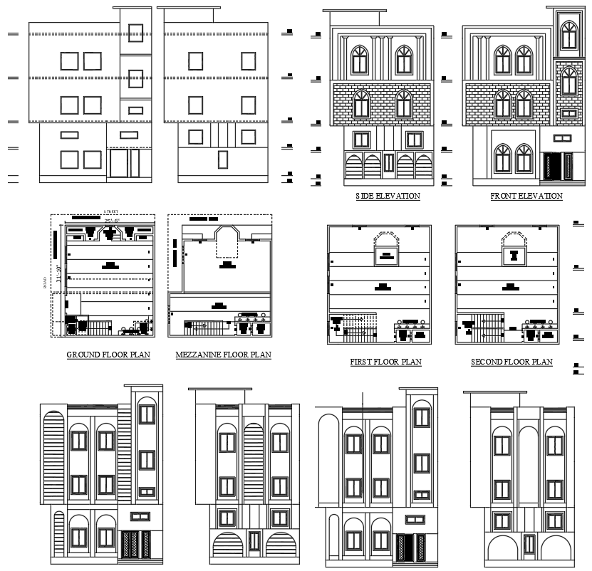 Masjid Layout Plan with Detailed Sectional Drawings in AutoCAD File