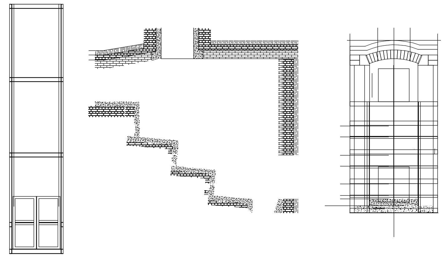 Masonry work design of incinerator chamber in AutoCAD 2D drawing, CAD file, dwg file