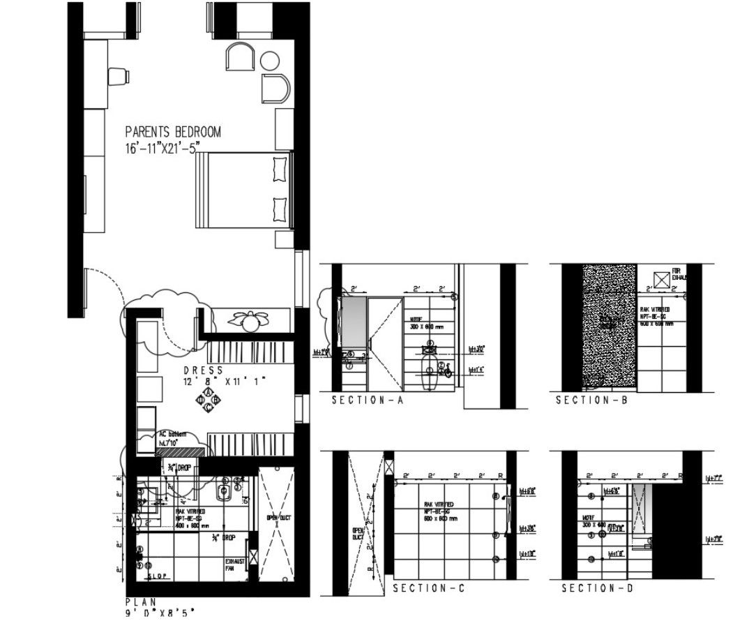 Master Bedroom Plan DWG File