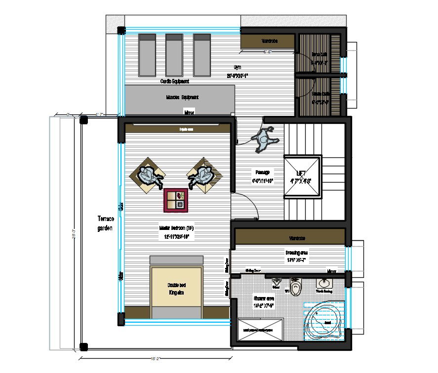 Master Bedroom Plan With GYM AutoCAD File