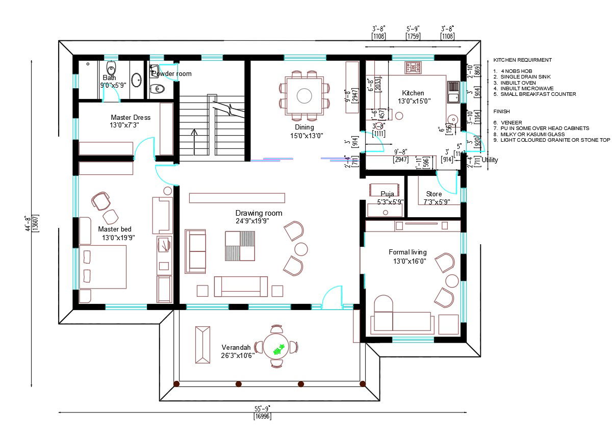 Master Bedroom House Plan AutoCAD Drawing Download DWG File
