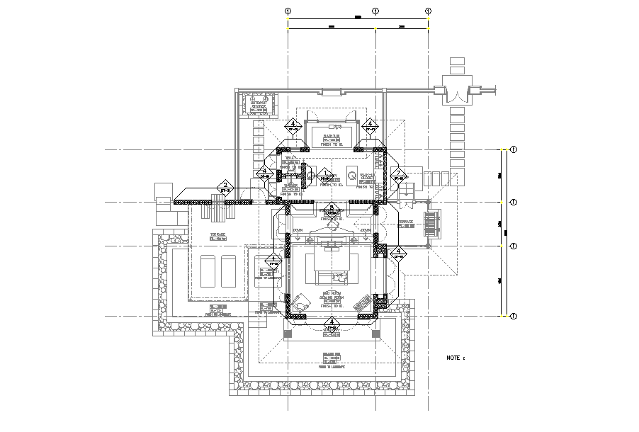 Master Bedroom Interior Design Layout Plan CAD Drawing DWG File