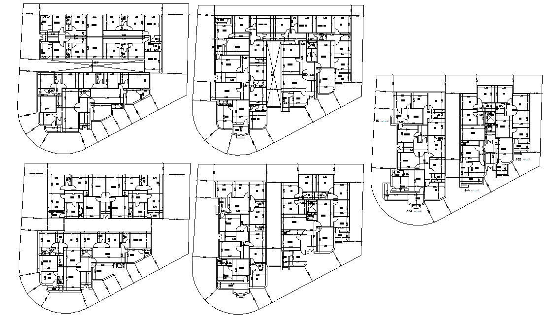 Master Plan Of Apartment With Dimension AutoCAD Drawing