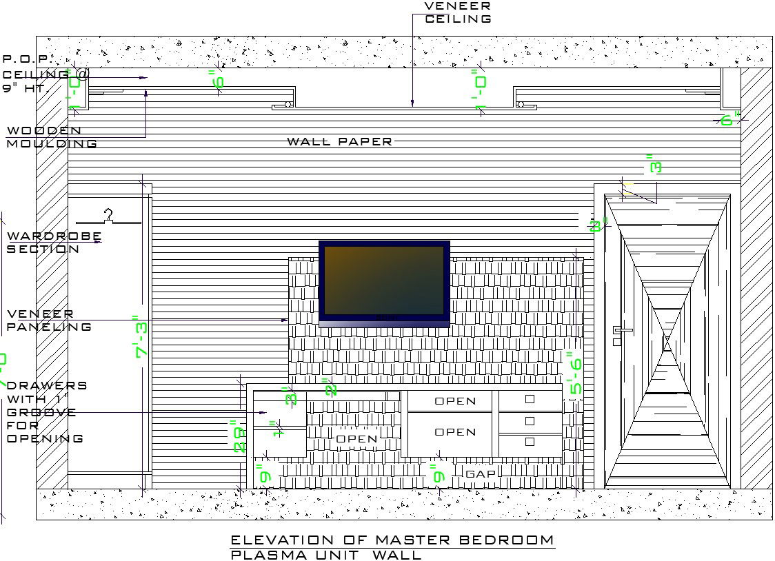 Master Bedroom Furniture Design in AutoCAD DWG File