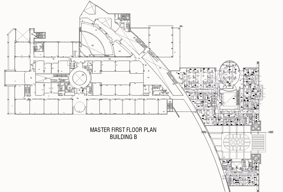Master first floor plan building B detail autocad DWG drawing .