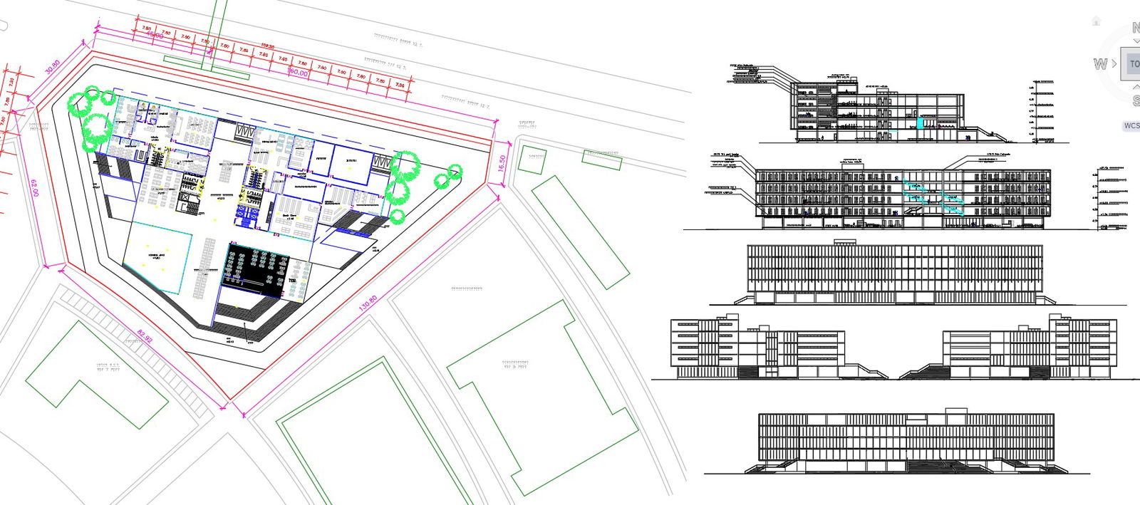 Masterpiece Library Building Architecture Drawings–Floor Plans-Elevations-and-Sections
