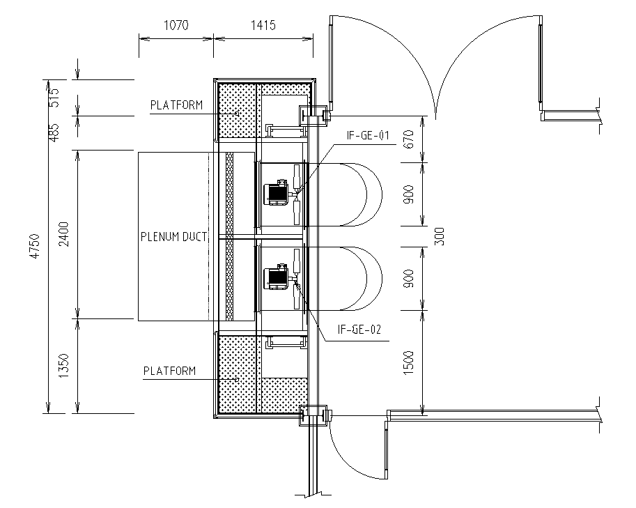 Measurement detail of 10x8m kitchen plan is given in this Autocad drawing file. Download now.