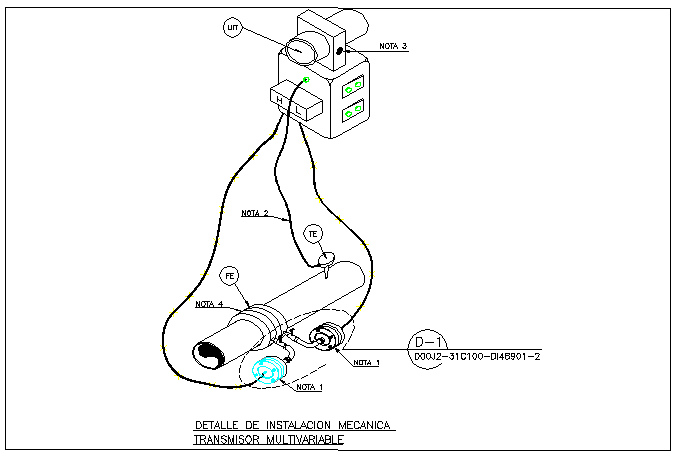 Mechanical machine transmitter detail isometric view detail dwg file