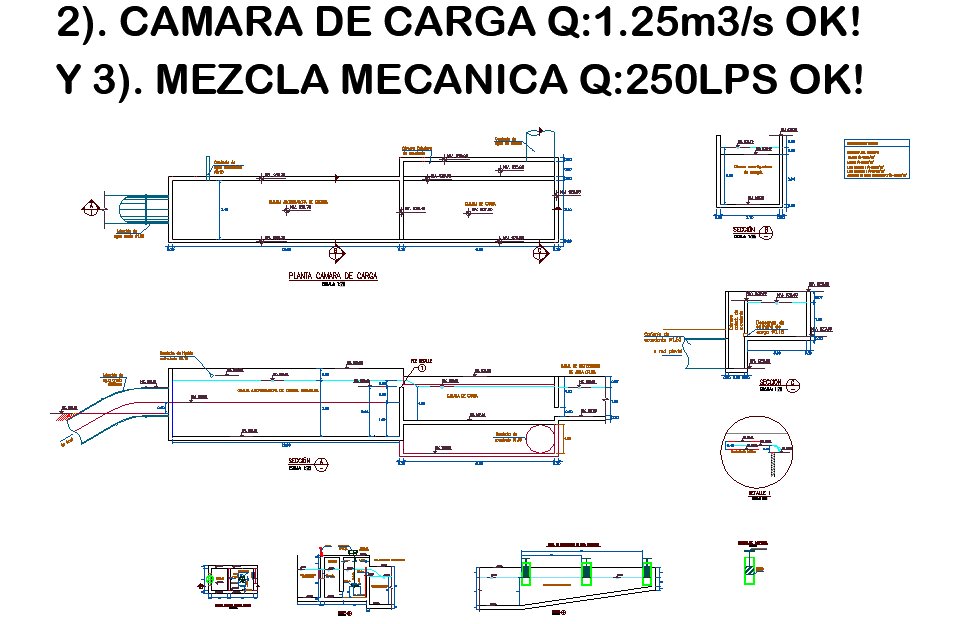 Mechanical mixture plan and section detail dwg file