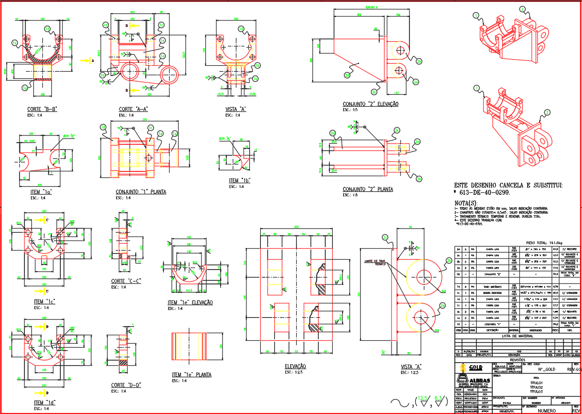 Mechanical Component With Detailed Drawing DWG Views
