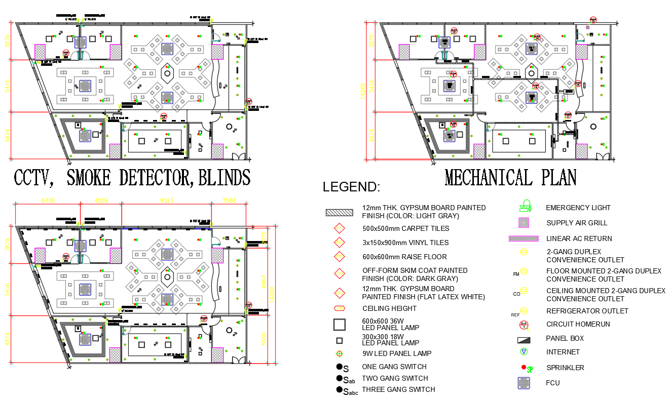 Mechanical Room Plan with CCTV Installation Detail CAD Drawing
