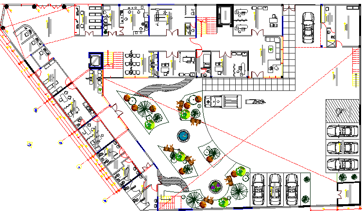 Medical Center Landscaping and Structure Details dwg file