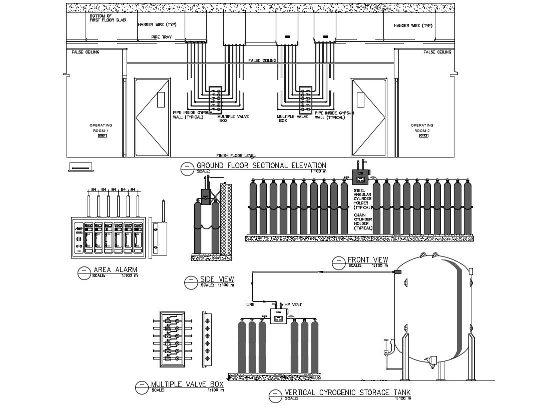 Medical Gas System Design AutoCAD Drawing Download