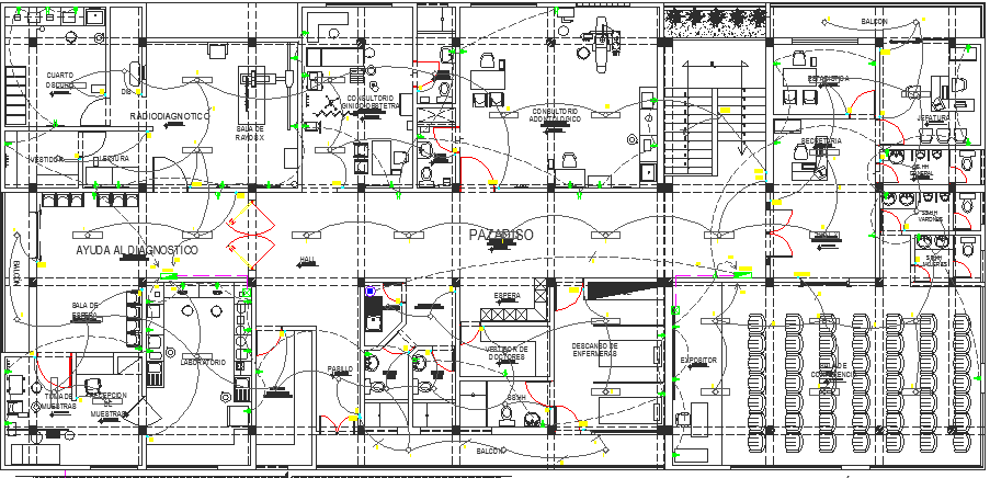 Medical Health Center Architecture Design, Electric Installation dwg file