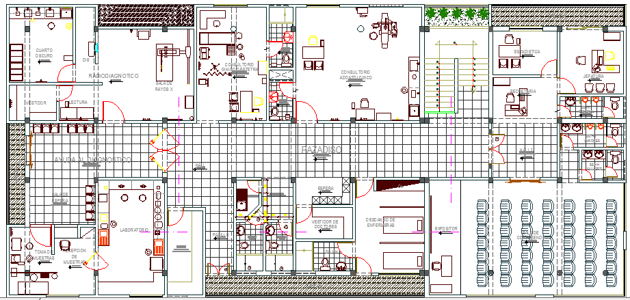 Medical Health Center Architecture Design and Structure dwg file