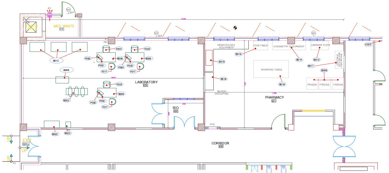 Medical Laboratory Building Design Layout Plan AutoCAD file
