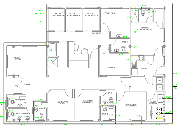 Medical clinic Structure Details dwg file