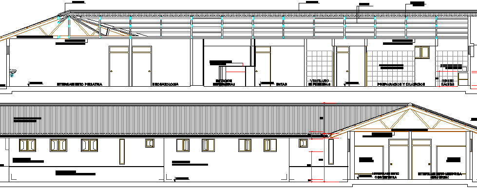 Medical hospital Elevation and Structure Design dwg file