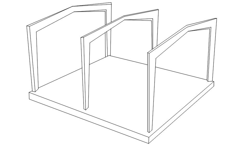 Medium span steel portal frame design in AutoCAD 2D, dwg file, CAD file