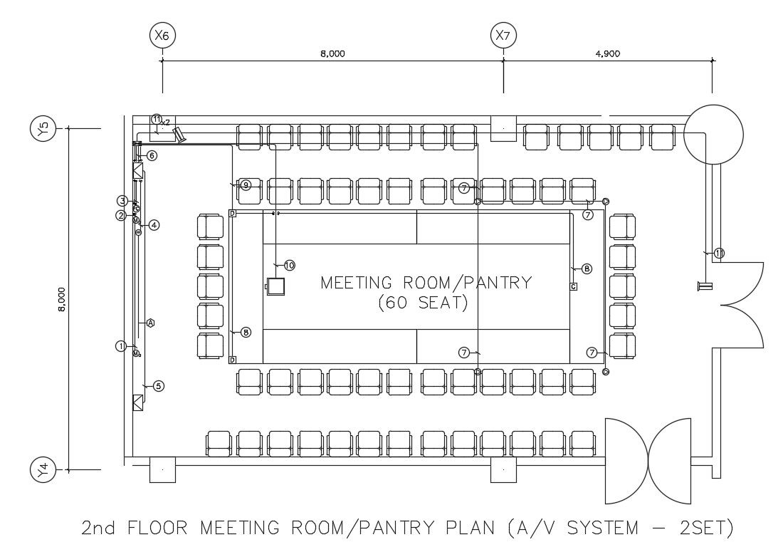 Meeting Room Layout Plan DWG File