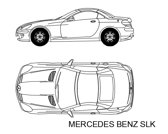 Mercedes Benz series car model plan is given in this AutoCAD file