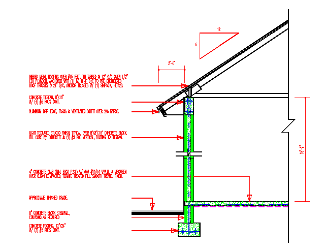 Metal Roof deck cad Section details