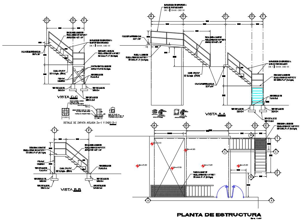 Metal Staircase DWG File 
