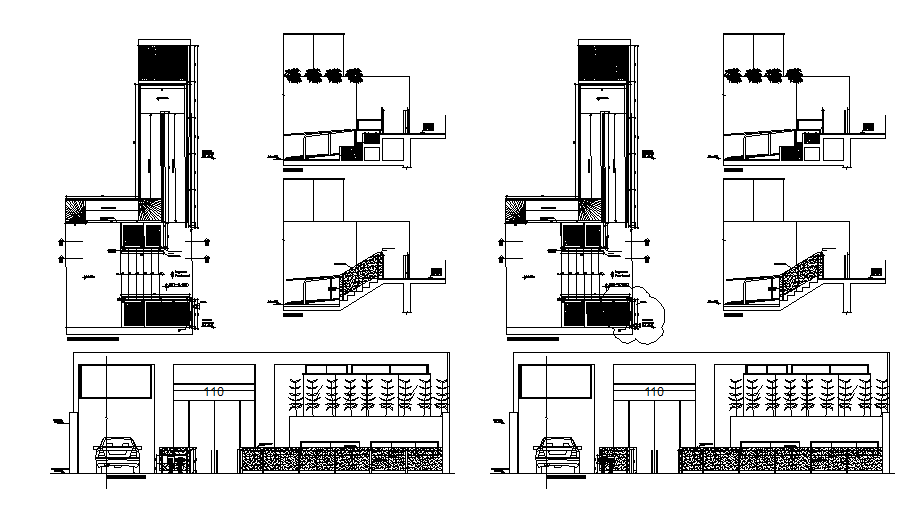 Metal carpentry elevation dwg file