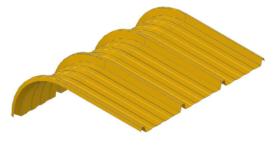 Metal panel curve B 3d drawing details dwg file