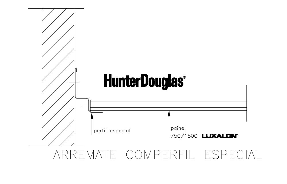 Metal suspended ceiling view with structure view dwg file