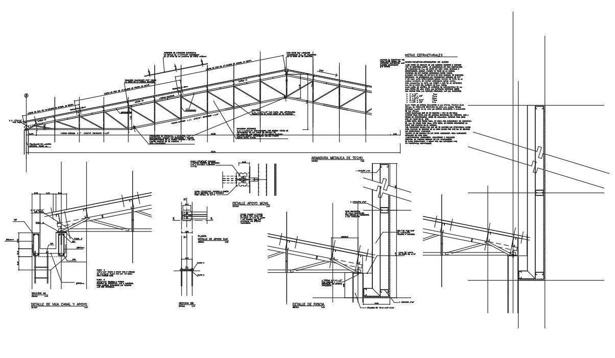 Metallic Roof Section For Drawing DWG File