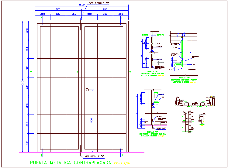 Metallic door design view 