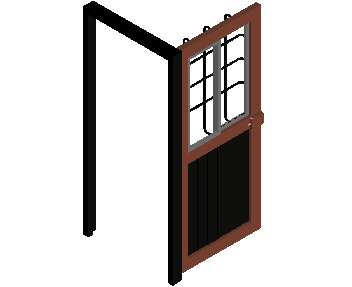 Metallic door design view in 3d