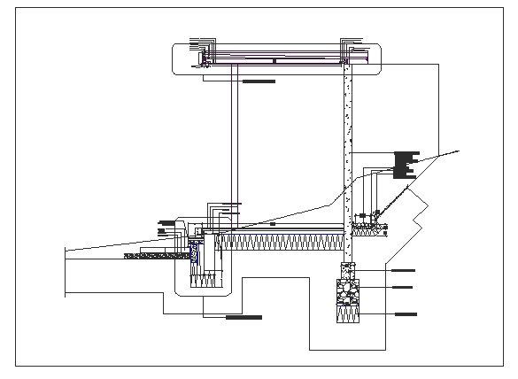 Metallic perimeter fence installation details of garden dwg file