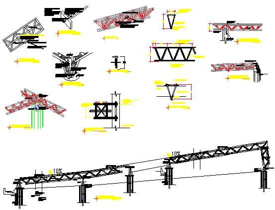 Metallic structure triangular design drawing