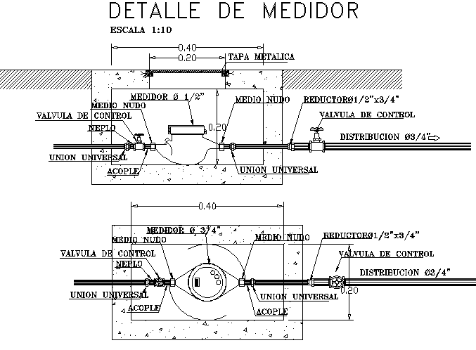 Meter detail dwg file
