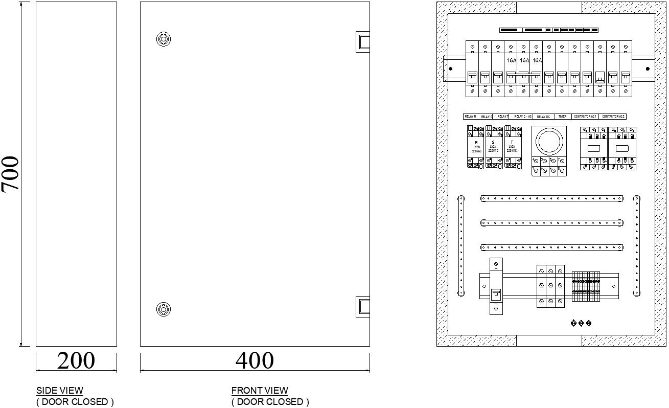 Metre box open and close view in AutoCAD, dwg file.