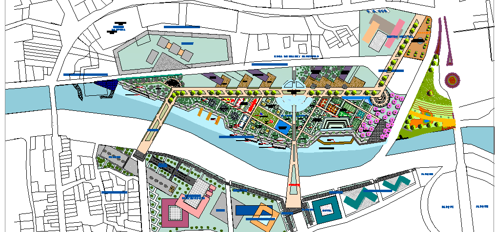 Metropolitan cultural park chili site plan details dwg file