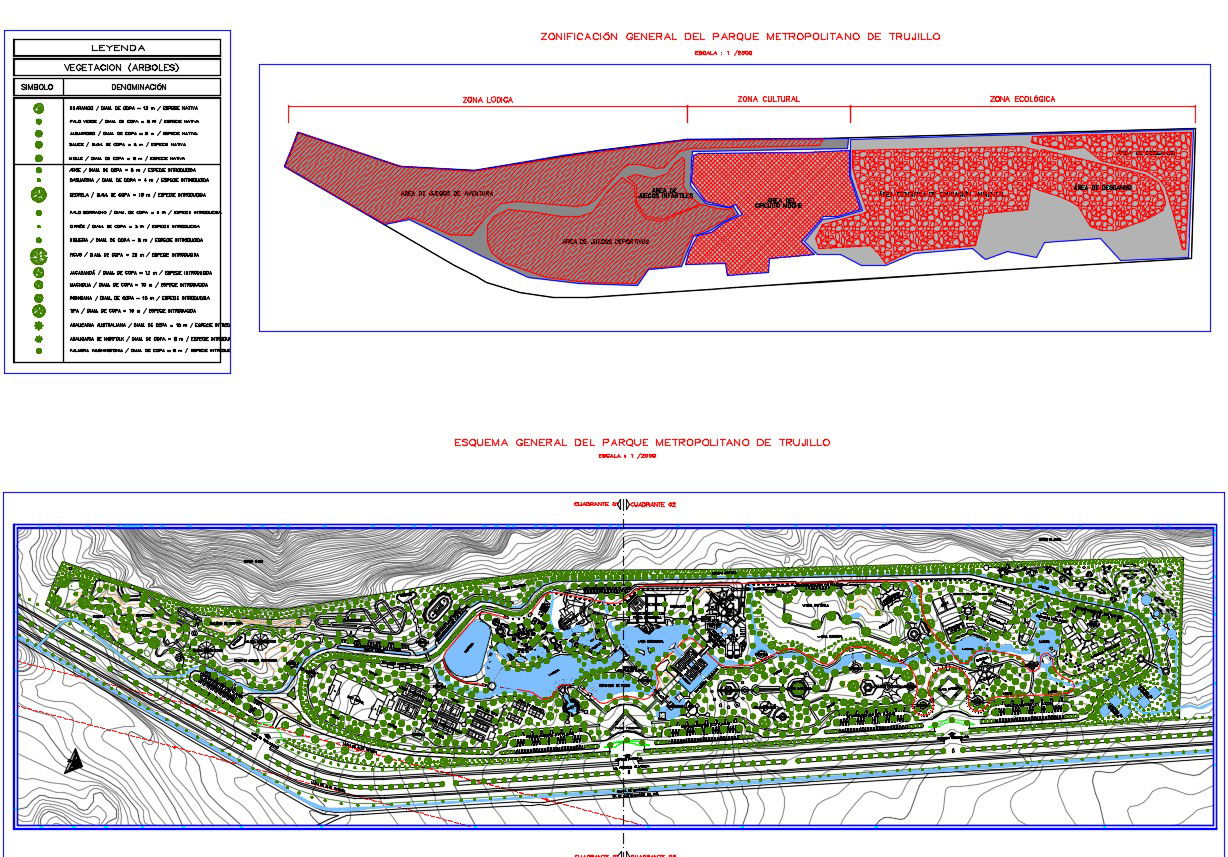Metropolitan ecological park landscaping details dwg file